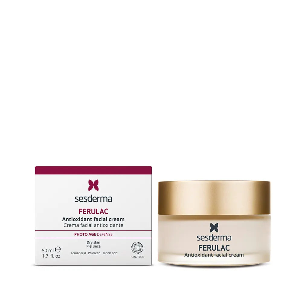 SESDERMA-FERULAC creme facial antioxidante para pele seca 50 ml-DrShampoo - Perfumaria e Cosmética