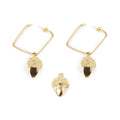 Boucles d'oreilles GLAND CARRÉ #paillettes dorées