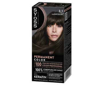 SYOSS-COR DE CABELO PERMANENTE 31 Castano Oscuro 1 u.-DrShampoo - Perfumaria e Cosmética Image principale du produit