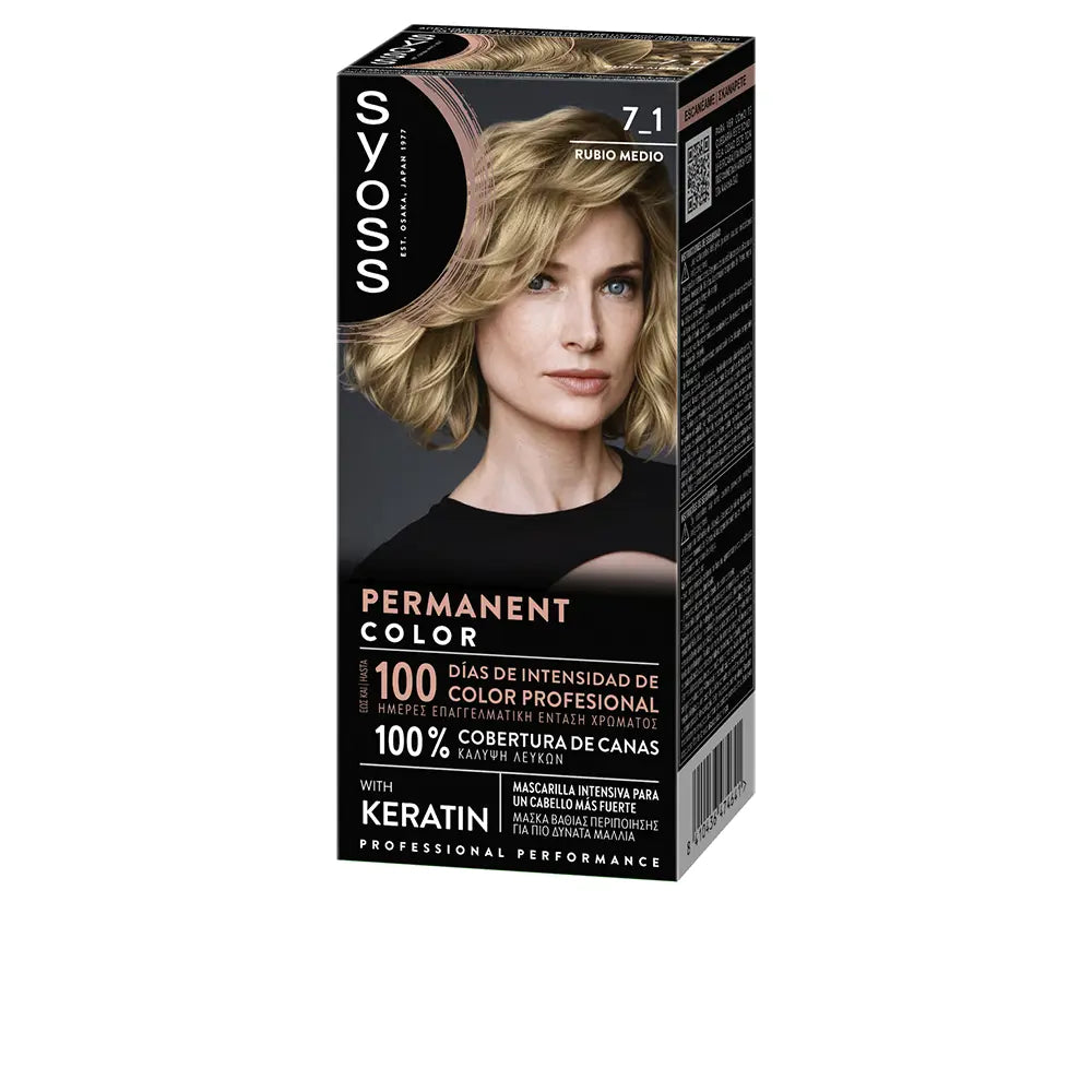 SYOSS-COR PERMANENTE 71 Rubio Medio 1 u.-DrShampoo - Perfumaria e Cosmética