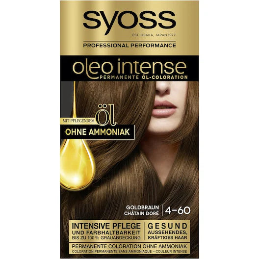 SYOSS-Corante OLEO INTENSE sem amônia 4-60-dourado-castanha-DrShampoo - Perfumaria e Cosmética