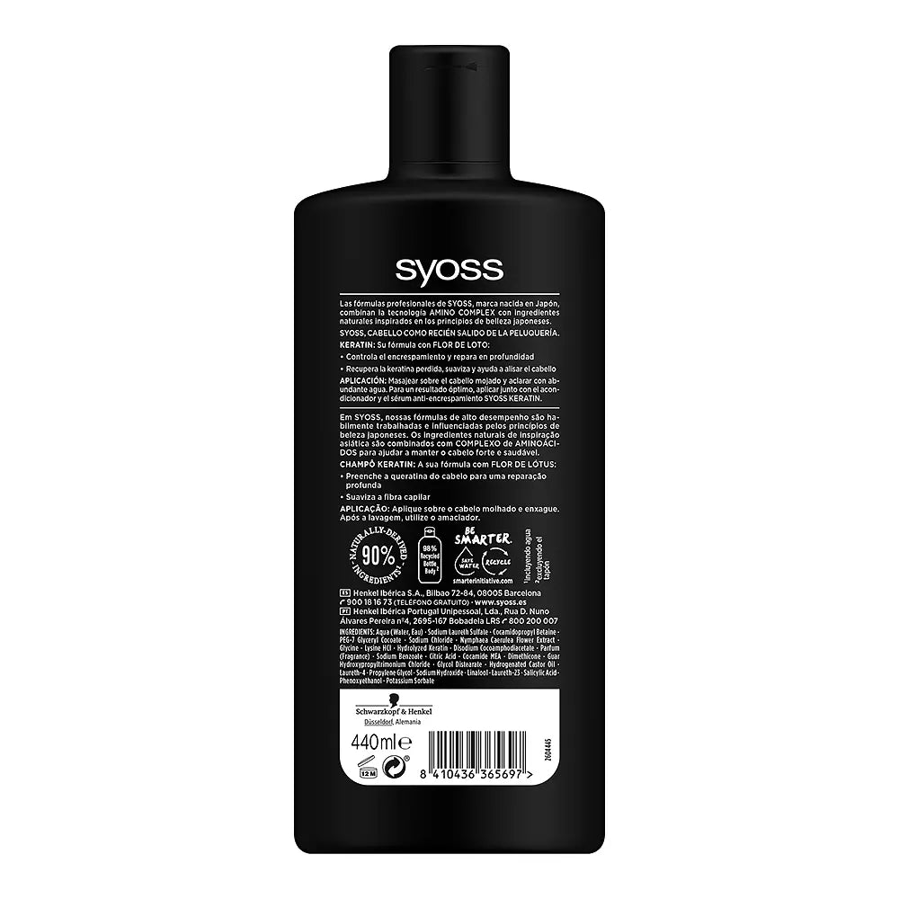 SYOSS-KERATIN shampoo cabelos crespos e secos 440 ml-DrShampoo - Perfumaria e Cosmética