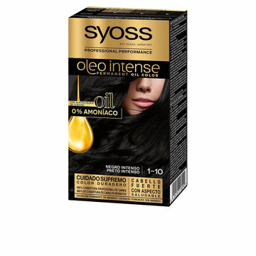 SYOSS-OLIO INTENSE cor de cabelo sem amônia 110 preto intenso 5 pz-DrShampoo - Perfumaria e Cosmética Imagen principal del producto