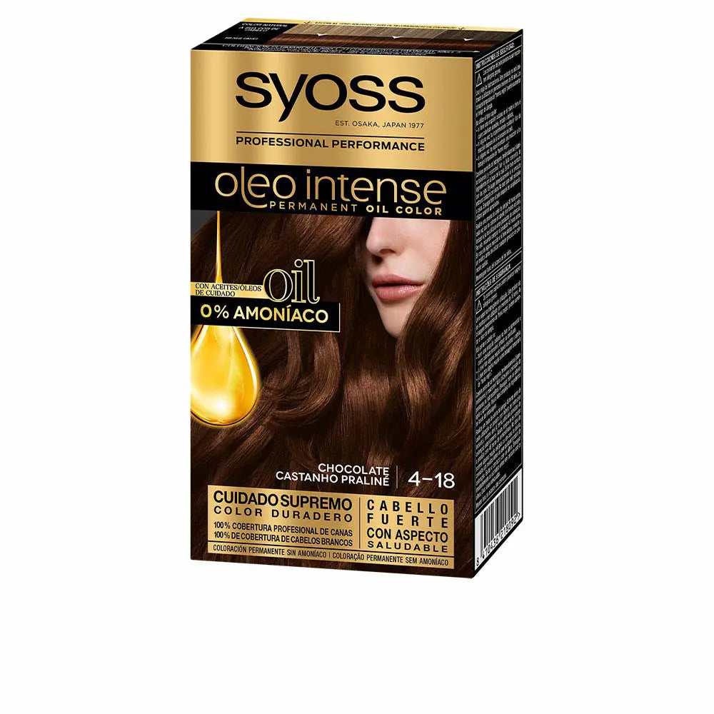 SYOSS-OLIO INTENSE cor de cabelo sem amônia 418 chocolate 5 pz-DrShampoo - Perfumaria e Cosmética