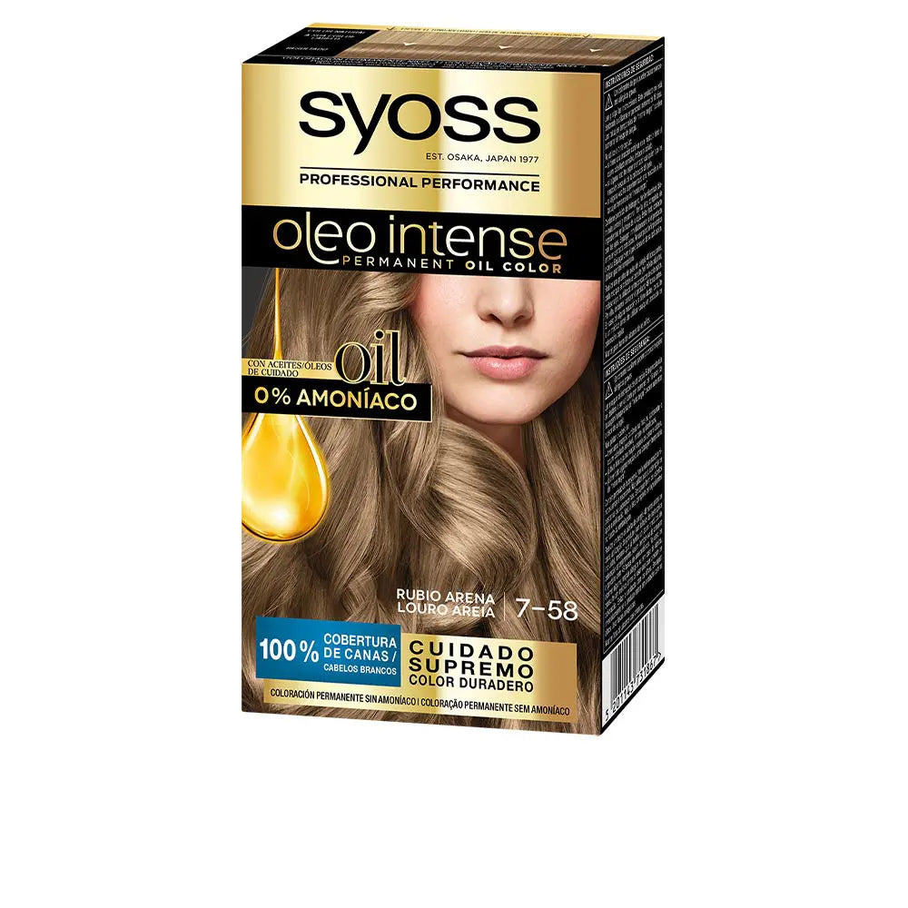 SYOSS-OLIO INTENSE cor de cabelo sem amônia 758 loiro areia 5 pz-DrShampoo - Perfumaria e Cosmética