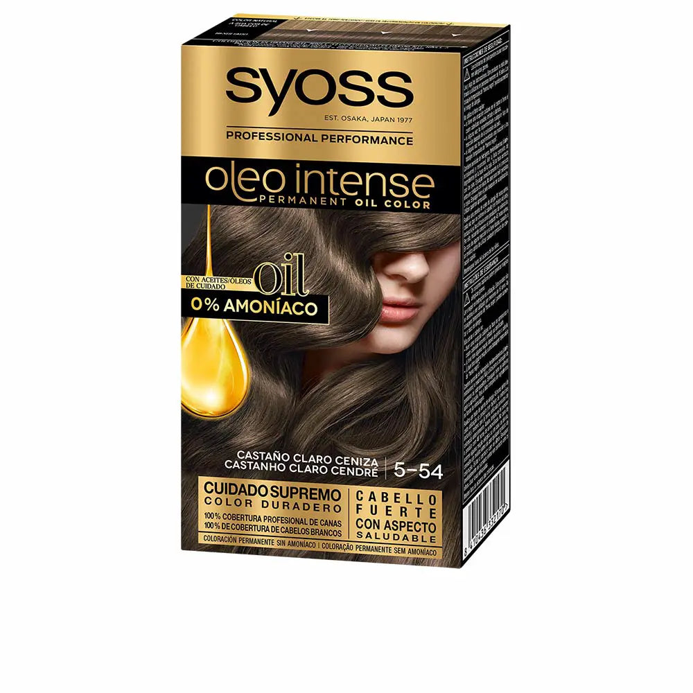 SYOSS-OLIO INTENSE cor de cabelo sem amoníaco 554 castanho claro cinza 5-DrShampoo - Perfumaria e Cosmética