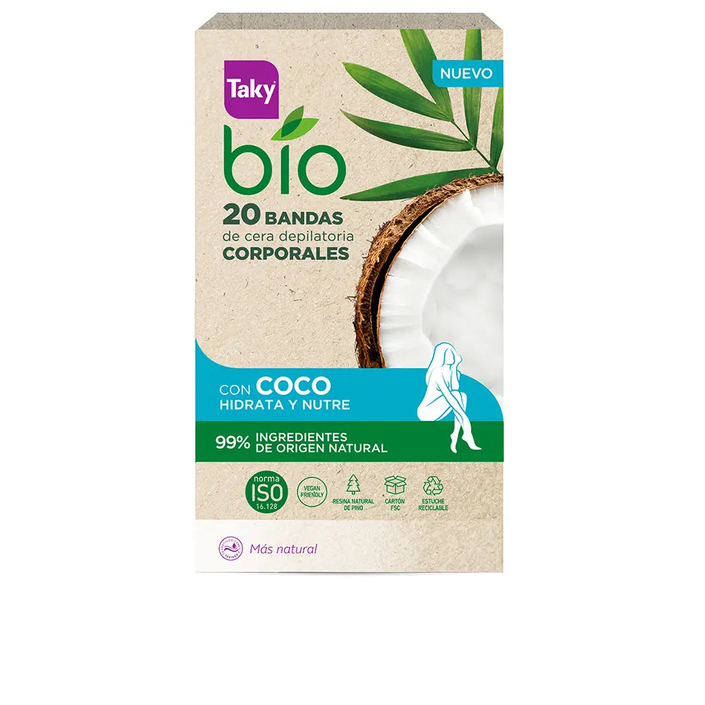 TAKY-BIO COCO tiras depilatórias para o corpo 20 unidades.-DrShampoo - Perfumaria e Cosmética