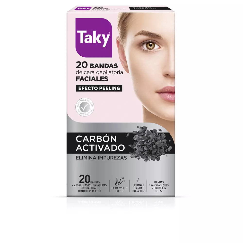 TAKY-Tiras de cera facial depilatória de carbono ativado 20 unidades-DrShampoo - Perfumaria e Cosmética