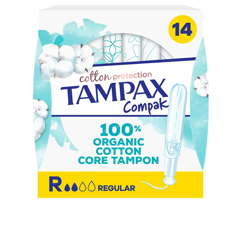 TAMPAX-TAMPAX 100% ALGODÃO ORGÂNICO regular com aplicador 14 unidades.-DrShampoo - Perfumaria e Cosmética