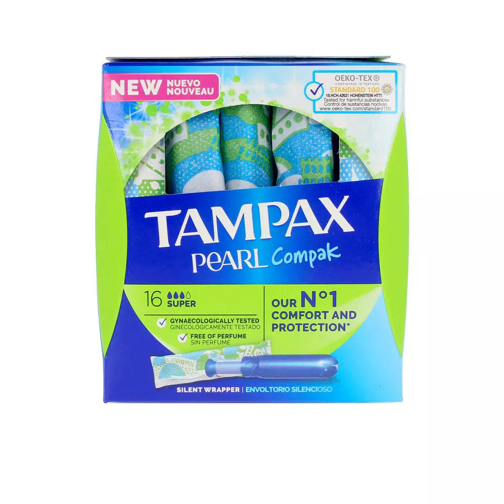 TAMPAX-Tampão TAMPAX PEARL COMPAK super 16 uds-DrShampoo - Perfumaria e Cosmética