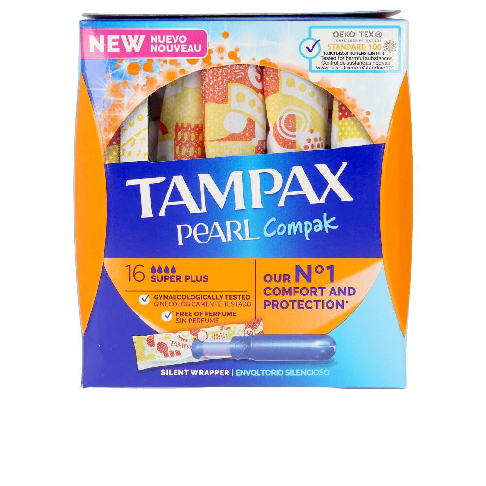TAMPAX-Tampão TAMPAX PEARL COMPAK super plus 16 unidades-DrShampoo - Perfumaria e Cosmética