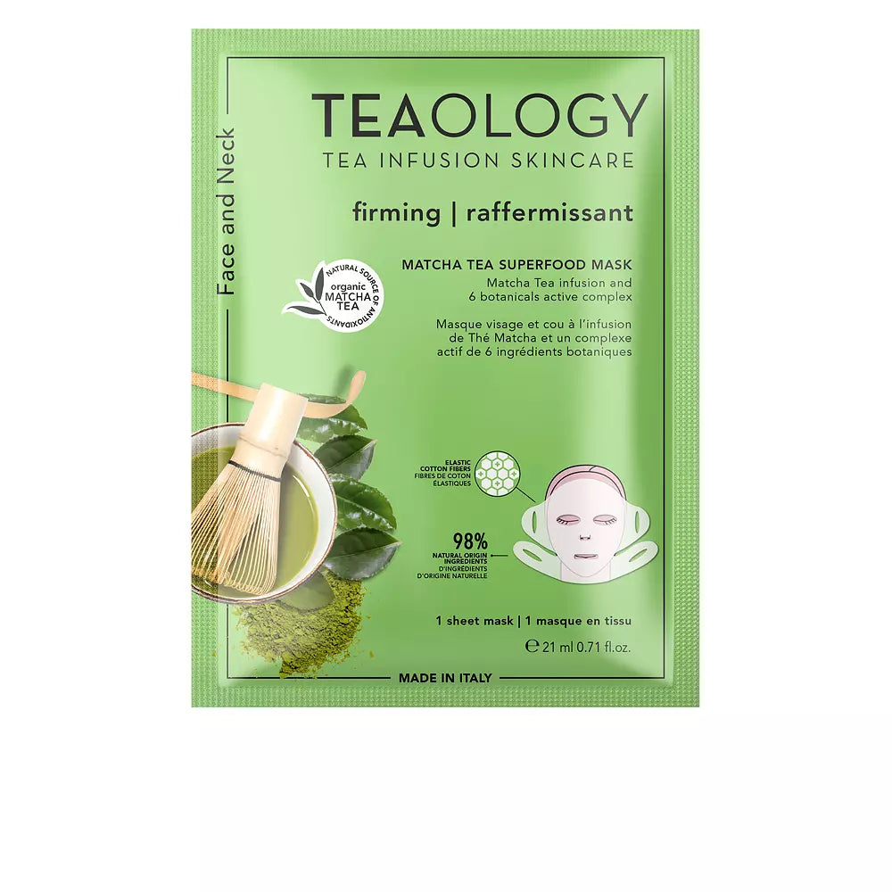 TEAOLOGY-FACE AND NECK matcha tea superfood mask 21 ml-DrShampoo - Perfumaria e Cosmética