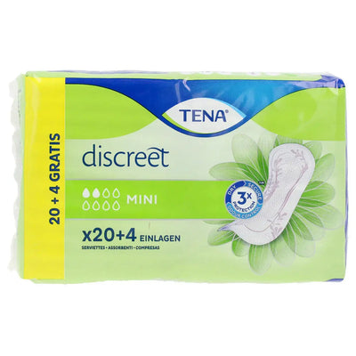 TENA LADY-Discreet mini absorvente para incontinência 24 unidades-DrShampoo - Perfumaria e Cosmética