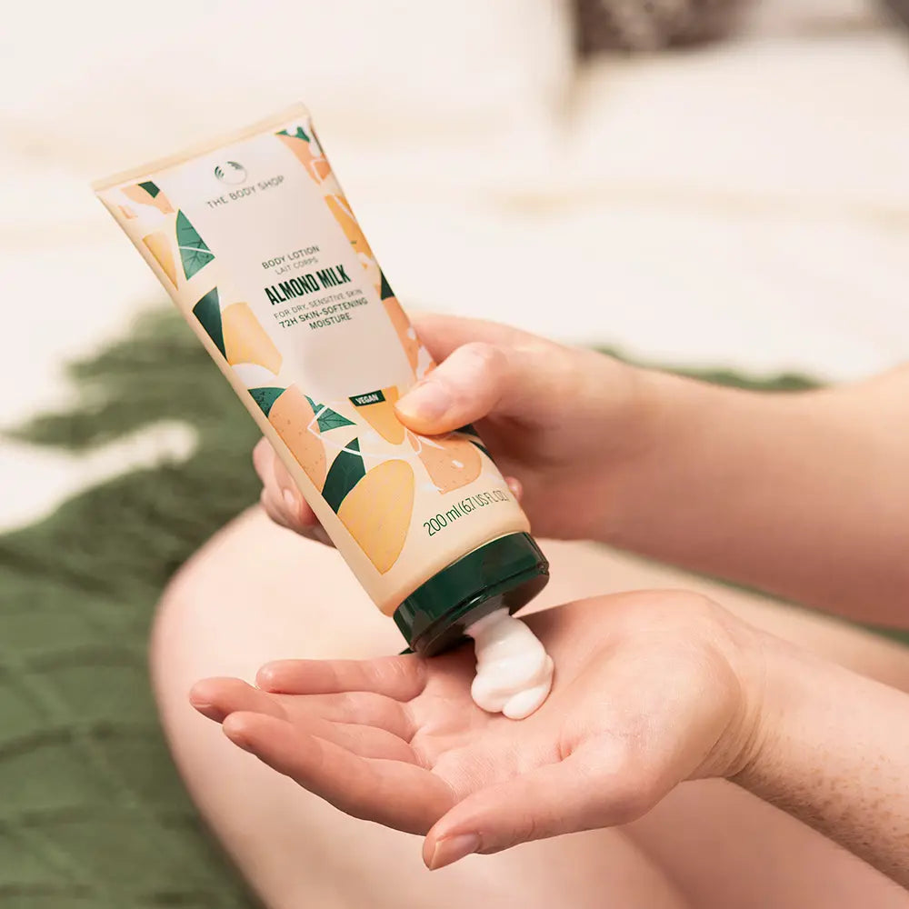 THE BODY SHOP-Loção corporal LEITE DE AMÊNDOA 200 ml-DrShampoo - Perfumaria e Cosmética