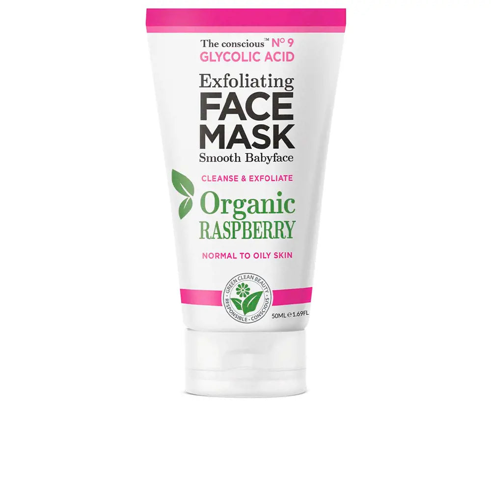 THE CONSCIOUS™-ÁCIDO GLICÓLICO máscara facial esfoliante framboesa orgânica 50 ml-DrShampoo - Perfumaria e Cosmética