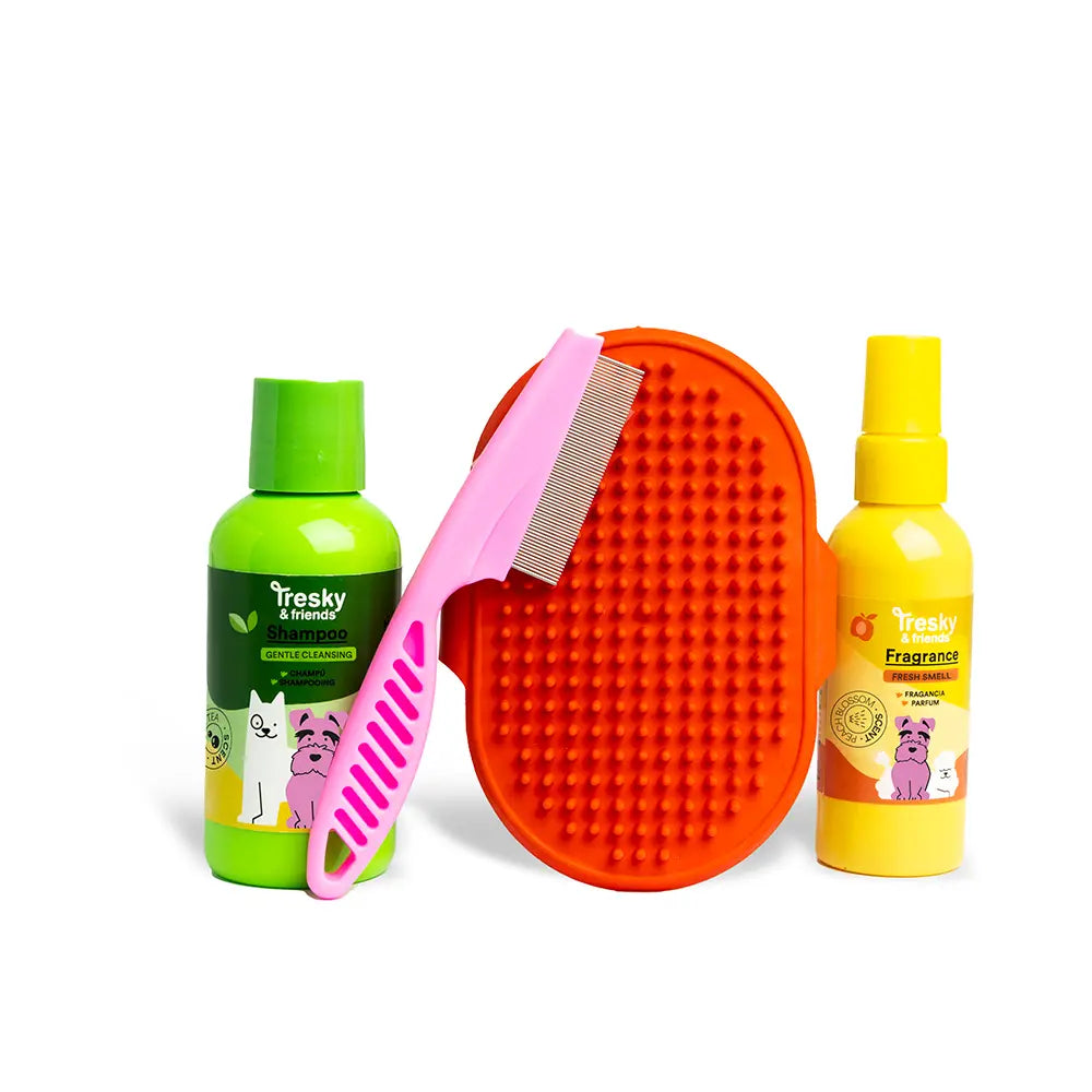 TRESKY & FRIENDS-CASE DE LIMPEZA PARA PET 4 peças.-DrShampoo - Perfumaria e Cosmética