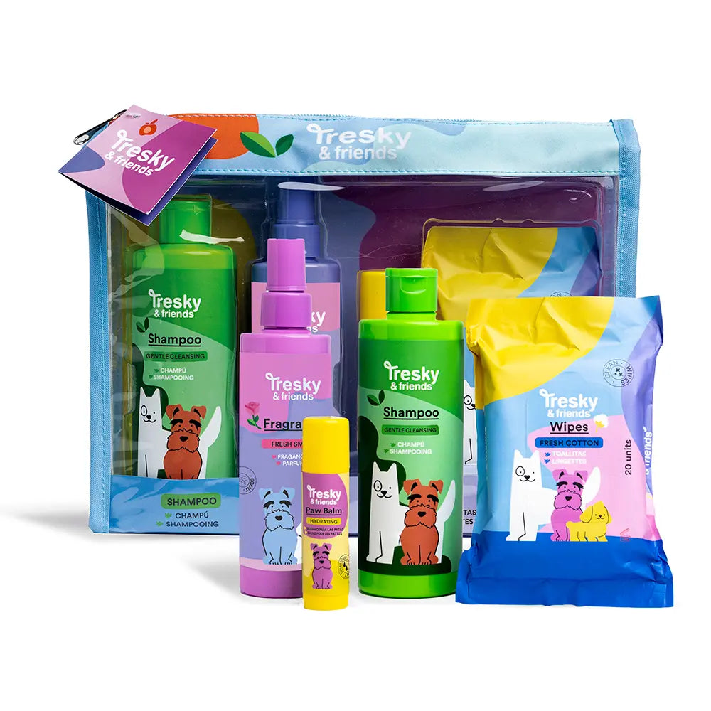 TRESKY & FRIENDS-KIT DE LIMPEZA PARA ANIMAIS 5 peças.-DrShampoo - Perfumaria e Cosmética