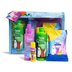TRESKY & FRIENDS-KIT DE LIMPEZA PARA ANIMAIS 5 peças.-DrShampoo - Perfumaria e Cosmética