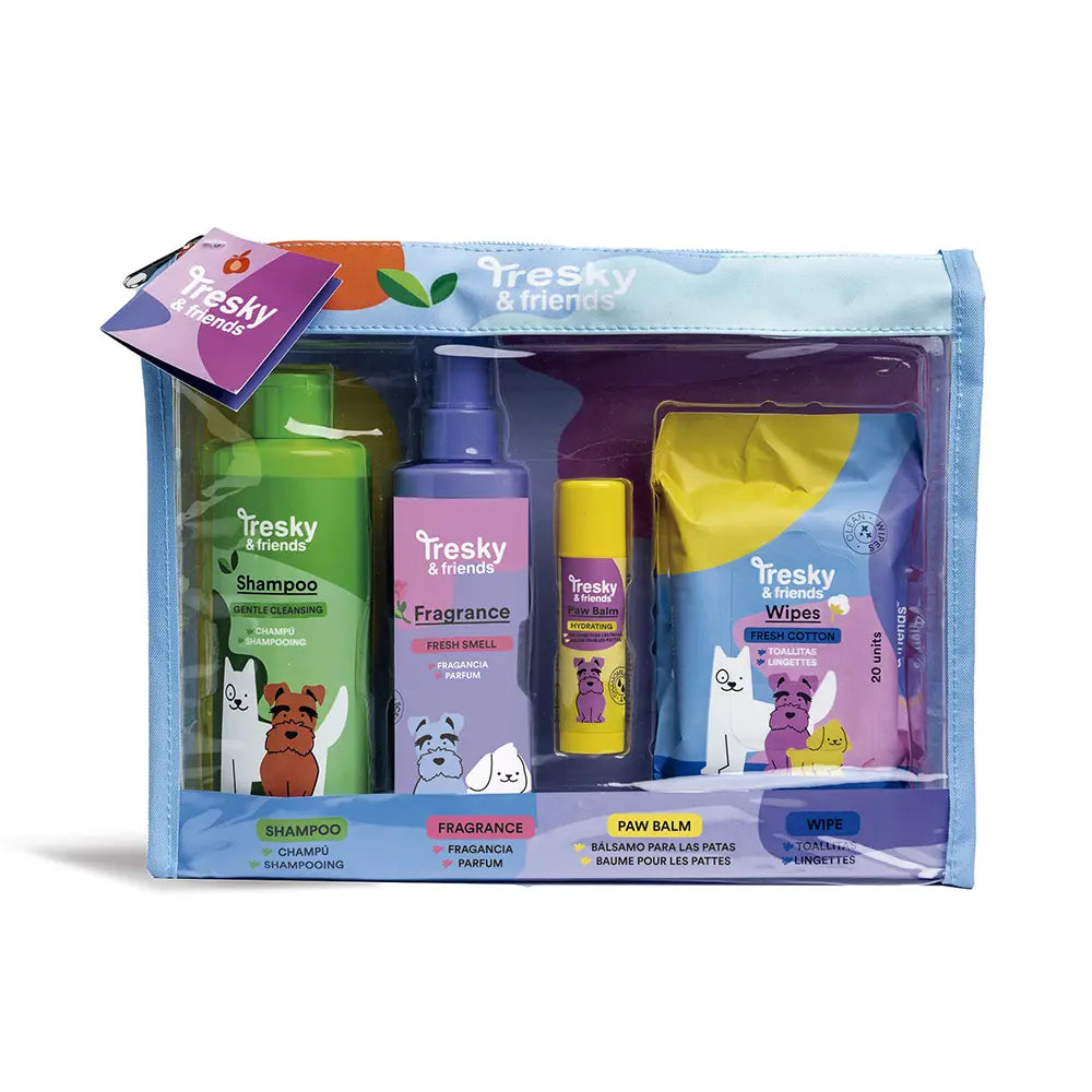 TRESKY & FRIENDS-KIT DE LIMPEZA PARA ANIMAIS 5 peças.-DrShampoo - Perfumaria e Cosmética