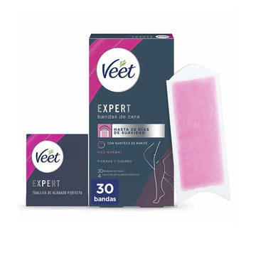 VEET-Tiras de cera para pele normal BODY EXPERT 30 unidades.-DrShampoo - Perfumaria e Cosmética Imagen principal del producto