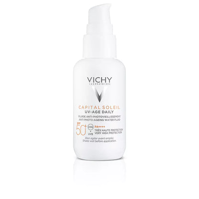 VICHY-CAPITAL SOLEIL UV AGE protetor solar diário fluido FPS 50+ 40 ml-DrShampoo - Perfumaria e Cosmética