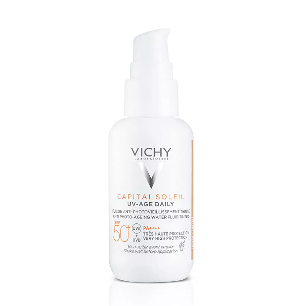 VICHY-CAPITAL SOLEIL UV AGE protetor solar diário fluido cor clara FPS 50+ 40 ml-DrShampoo - Perfumaria e Cosmética
