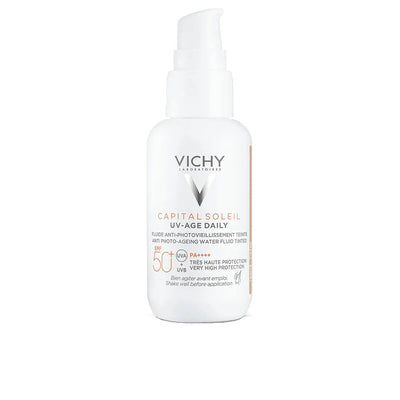 VICHY-CAPITAL SOLEIL UV AGE protetor solar diário fluido cor clara FPS 50+ 40 ml-DrShampoo - Perfumaria e Cosmética