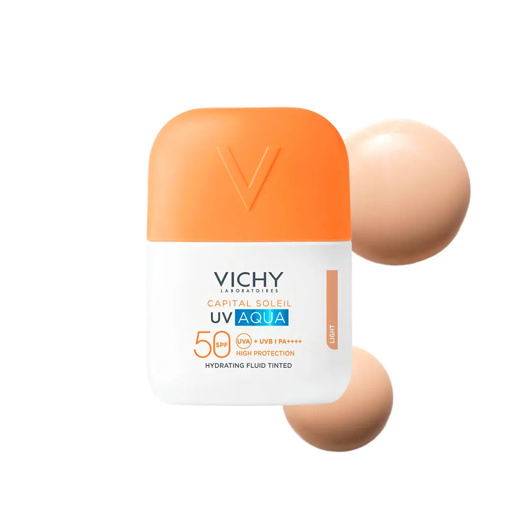 VICHY-CAPITAL SOLEIL UV AQUA fluido hidratante com cor FPS 50 #Light 50 ml-DrShampoo - Perfumaria e Cosmética