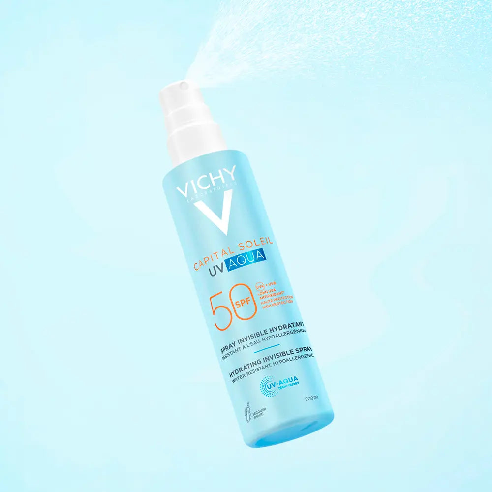 VICHY-CAPITAL SOLEIL UV AQUA spray hidratante corporal invisível 200 ml-DrShampoo - Perfumaria e Cosmética