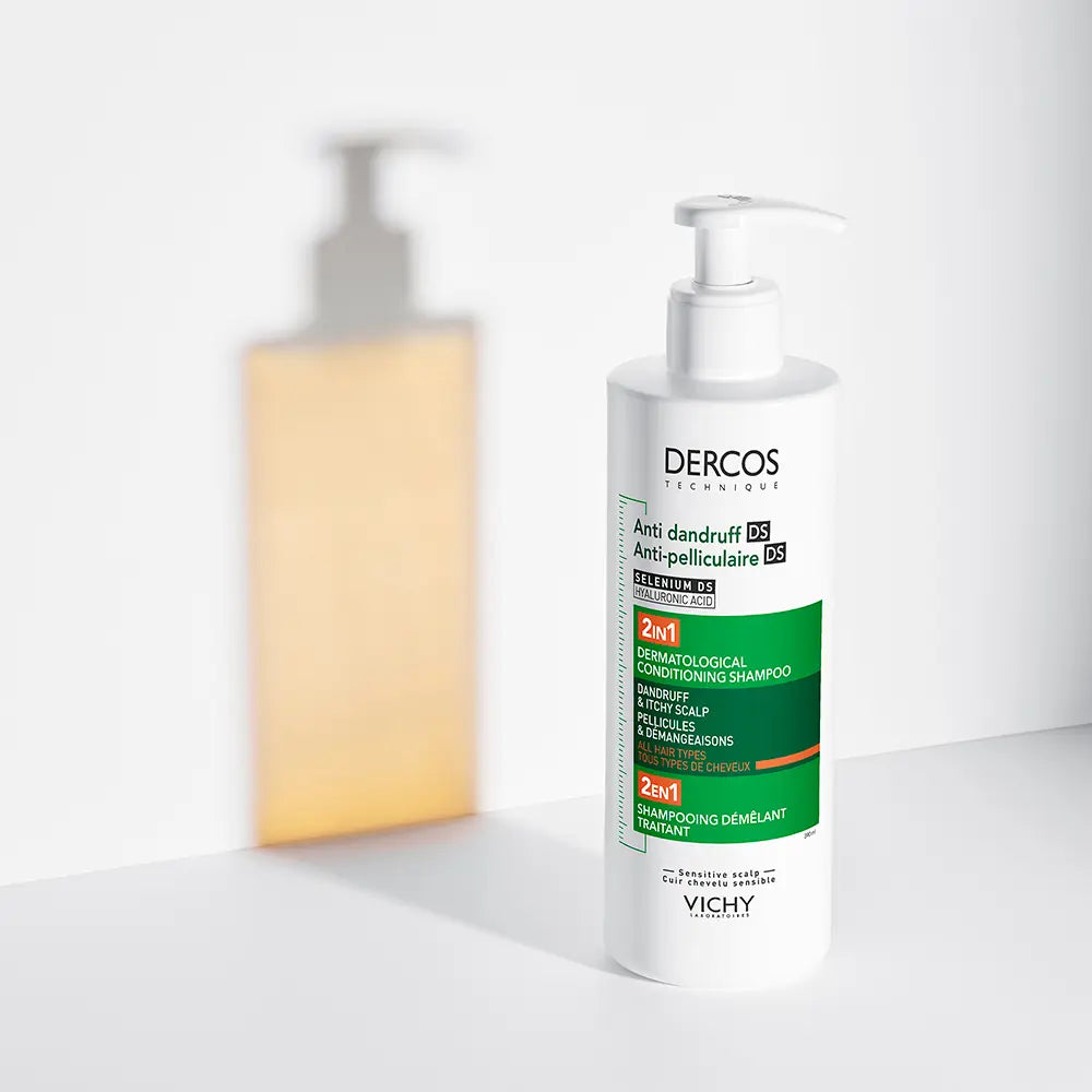 DERCOS DS Shampoo e condicionador 2 em 1 anticaspa para todos os tipos de cabelo 390 ml Imagen secundaria del producto