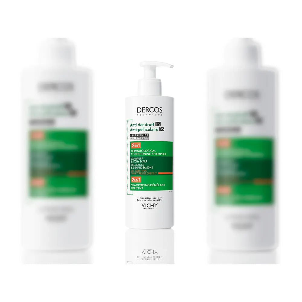 VICHY-DERCOS DS Shampoo e condicionador 2 em 1 anticaspa para todos os tipos de cabelo 390 ml-DrShampoo - Perfumaria e Cosmética