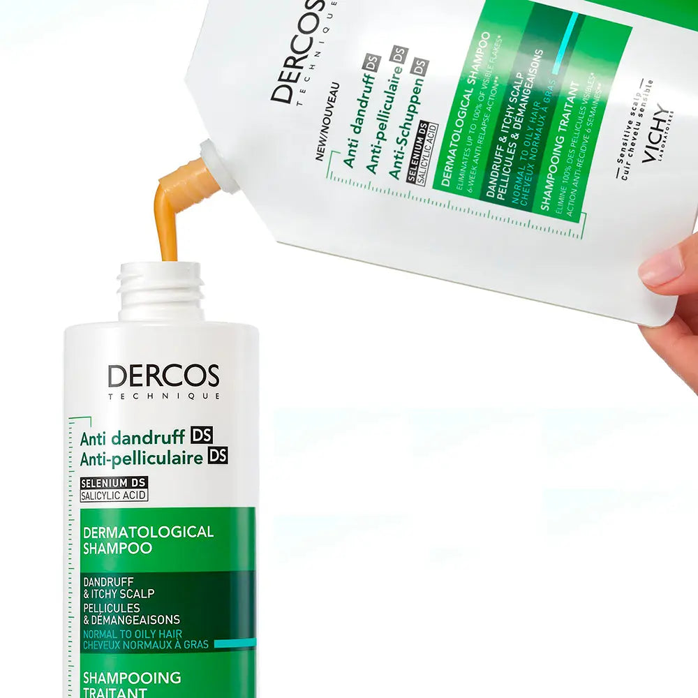 VICHY-DERCOS anti-caspa para cabelos oleosos recarga 500 ml-DrShampoo - Perfumaria e Cosmética