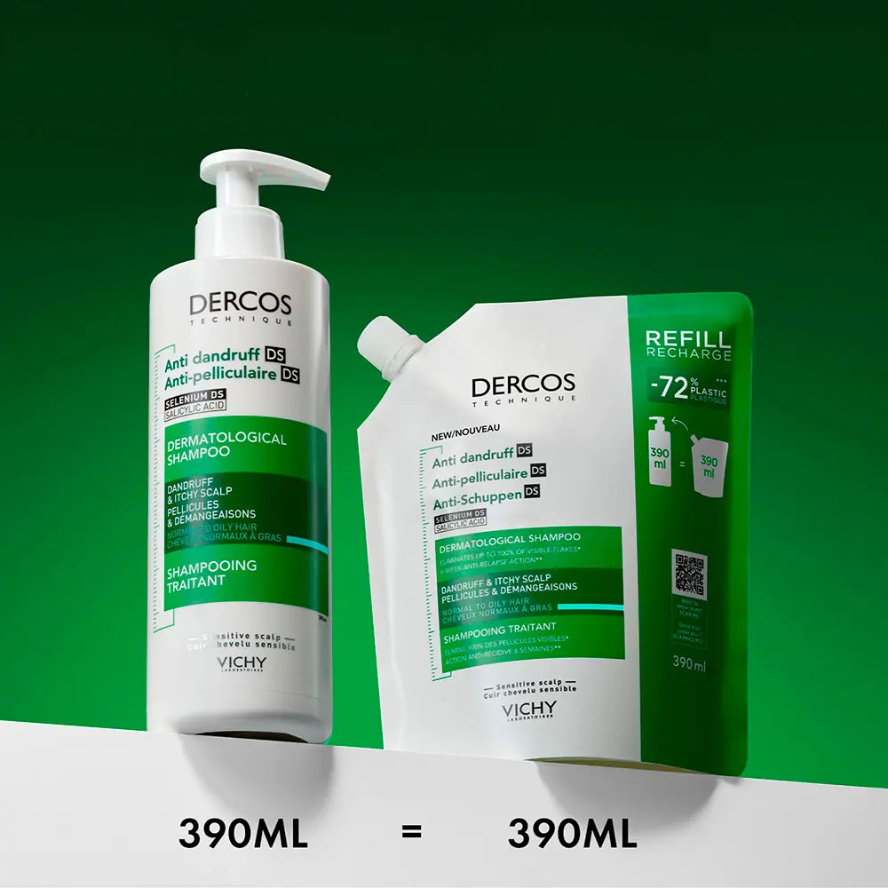 VICHY-DERCOS anti-caspa para cabelos oleosos recarga 500 ml-DrShampoo - Perfumaria e Cosmética