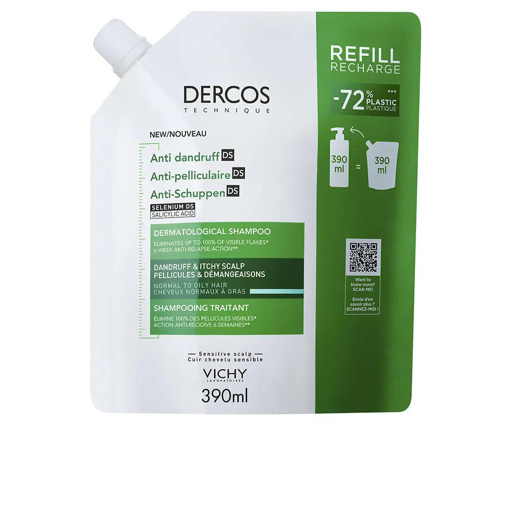 VICHY-DERCOS anti-caspa para cabelos oleosos recarga 500 ml-DrShampoo - Perfumaria e Cosmética