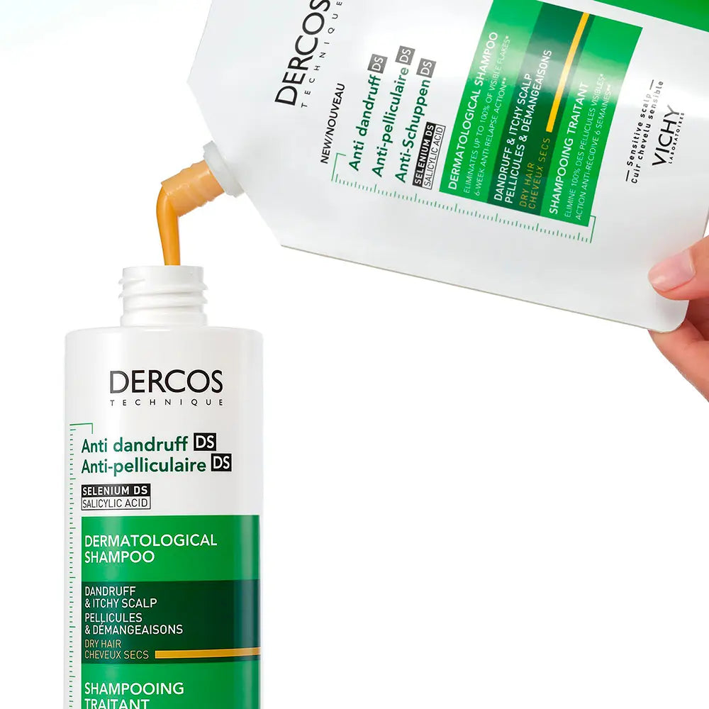 VICHY-DERCOS anticaspa cabelo seco recarga 500 ml-DrShampoo - Perfumaria e Cosmética