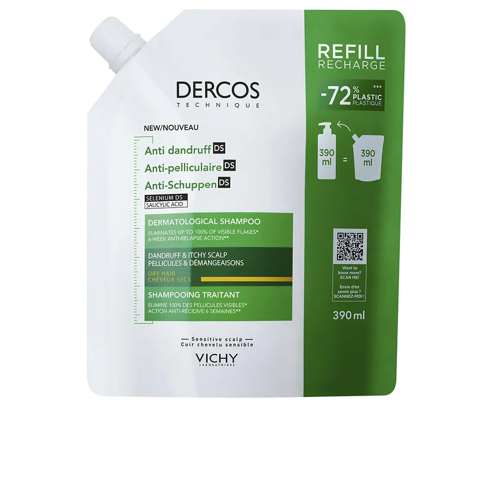 VICHY-DERCOS anticaspa cabelo seco recarga 500 ml-DrShampoo - Perfumaria e Cosmética
