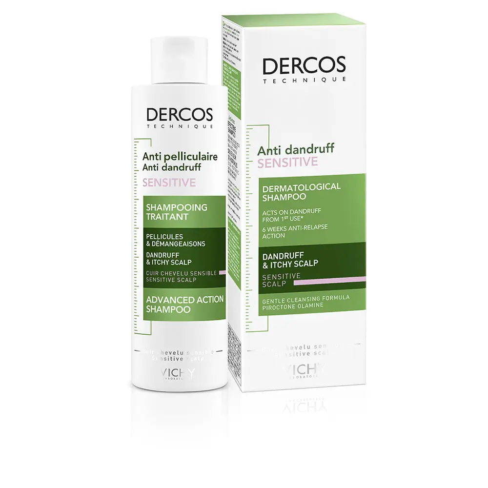 VICHY-DERCOS champô anti-caspa para tratamento do couro cabeludo sensível 200ml-DrShampoo - Perfumaria e Cosmética