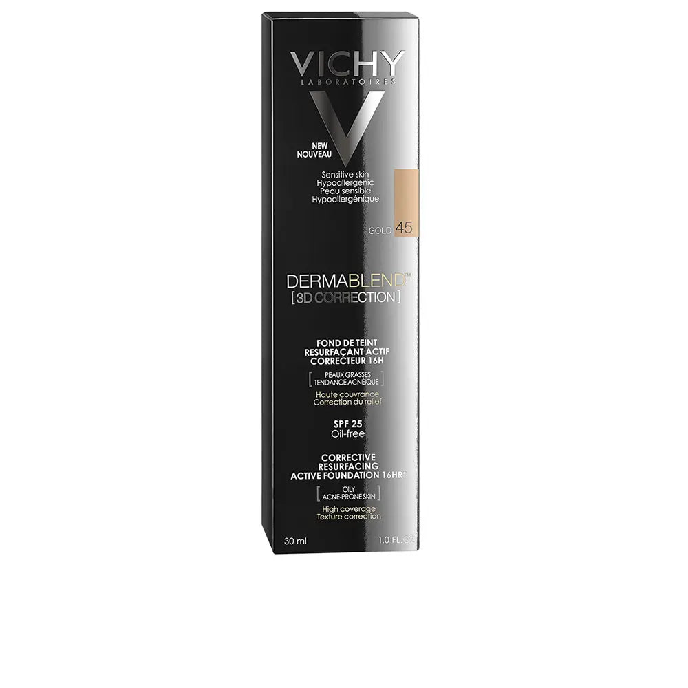 VICHY-DERMABLEND 3D CORRECTION base de maquiagem resurfacing 45 dourado.-DrShampoo - Perfumaria e Cosmética