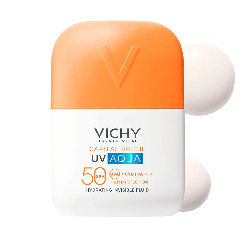 VICHY-Fluido hidratante invisível CAPITAL SOLEIL UV AQUA FPS50 50 ml-DrShampoo - Perfumaria e Cosmética