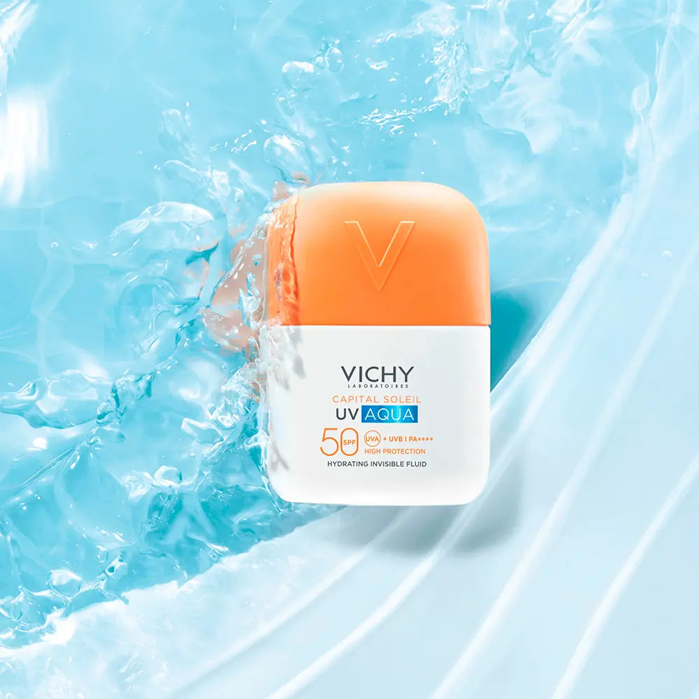 VICHY-Fluido hidratante invisível CAPITAL SOLEIL UV AQUA FPS50 50 ml-DrShampoo - Perfumaria e Cosmética