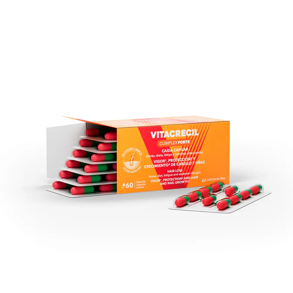 VITACRECIL COMPLEX-Cápsulas VITACRECIL COMPLEX FORTE para cabelos e unhas 60 unidades-DrShampoo - Perfumaria e Cosmética