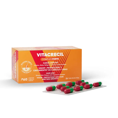 VITACRECIL COMPLEX-Cápsulas VITACRECIL COMPLEX FORTE para cabelos e unhas 60 unidades-DrShampoo - Perfumaria e Cosmética