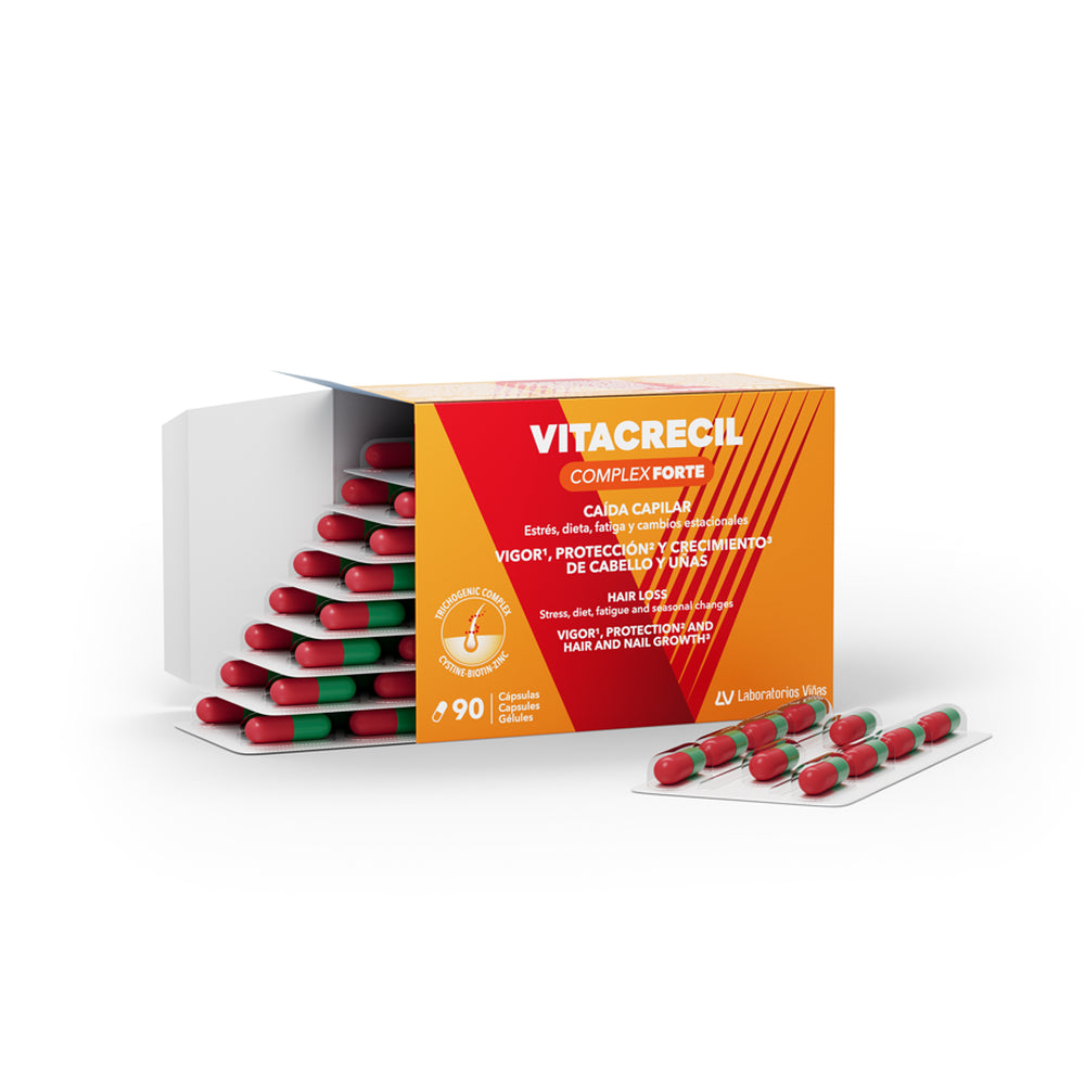 VITACRECIL COMPLEX-Cápsulas VITACRECIL COMPLEX FORTE para cabelos e unhas 90 unidades-DrShampoo - Perfumaria e Cosmética