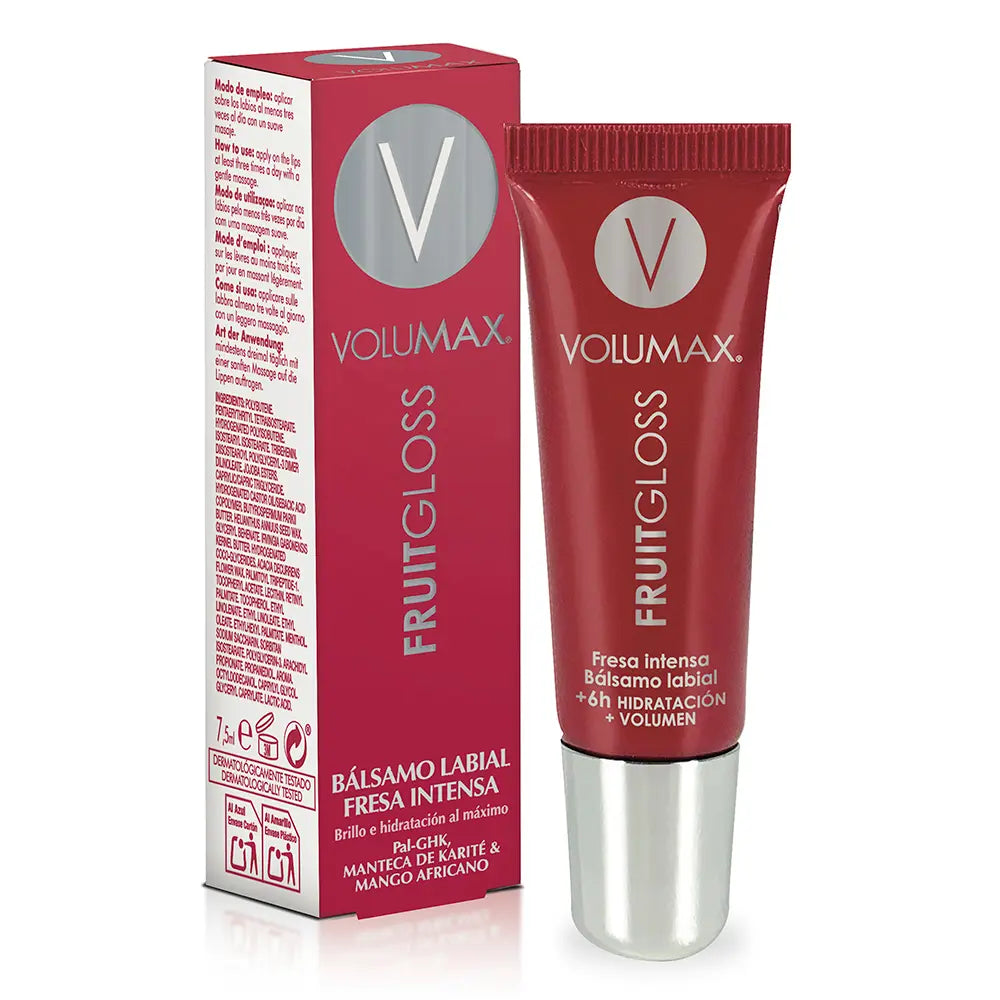 VOLUMAX-Hidratação de Lábios Fruitgloss Morango Intenso 7,5 ml-DrShampoo - Perfumaria e Cosmética