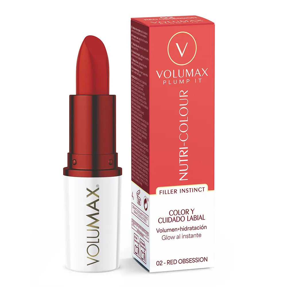 VOLUMAX-PLUMP IT NUTRI-COLOUR tratamento labial antienvelhecimento #02-Red Obsession 4 g-DrShampoo - Perfumaria e Cosmética