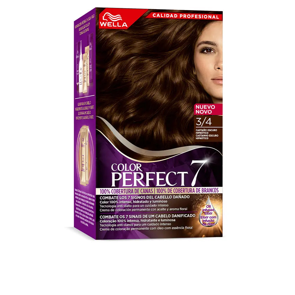 WELLA COLOR PERFECT 7-WELLA COLOR PERFECT 7 100 cobertura de cinza 3 4 marrom escuro hipnótico-DrShampoo - Perfumaria e Cosmética