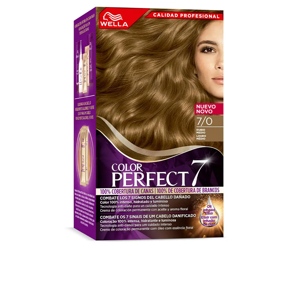 WELLA COLOR PERFECT 7-WELLA COLOR PERFECT 7 100 cobertura de cinza 7 0 loiro médio-DrShampoo - Perfumaria e Cosmética