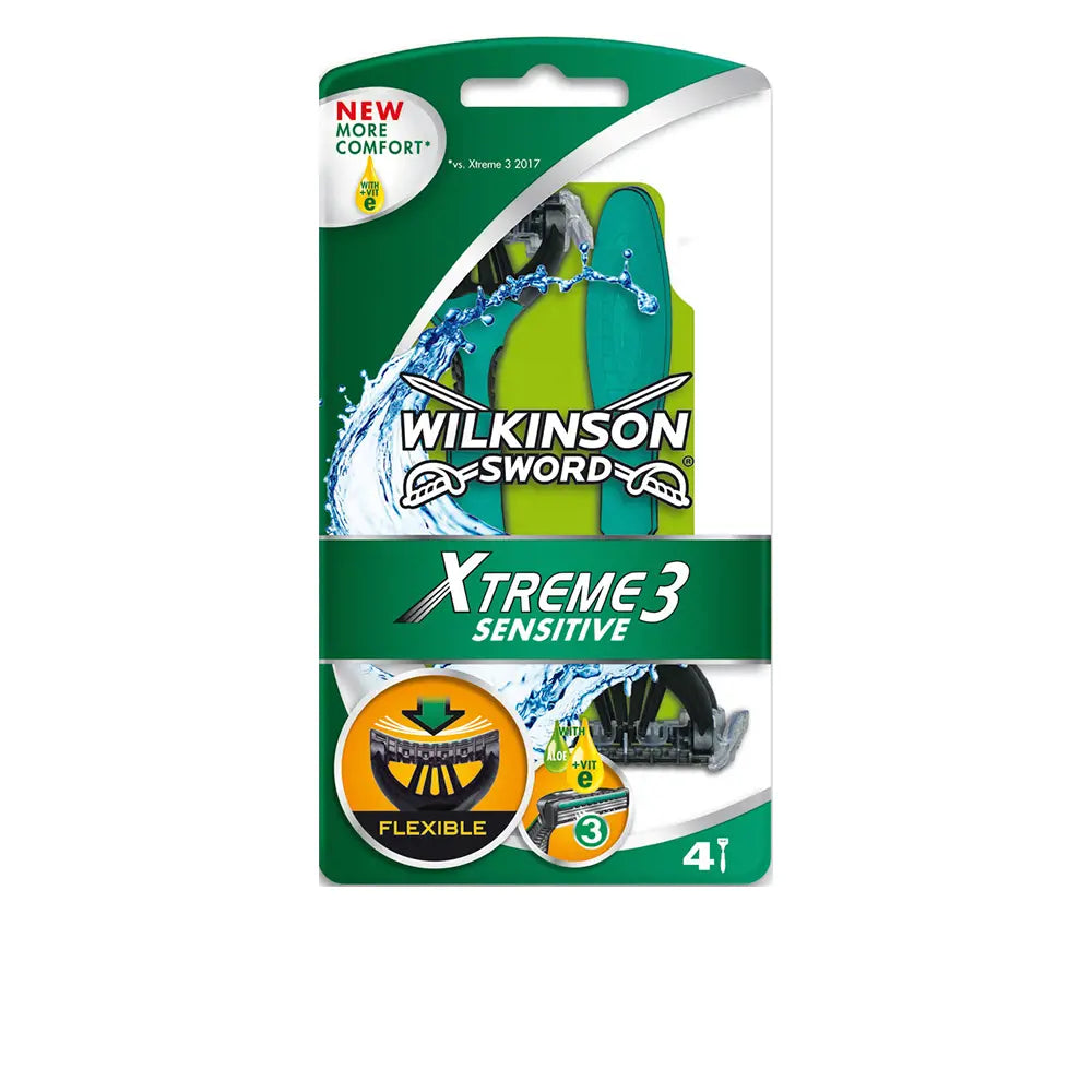 WILKINSON-Aparelho de barbeiro descartável XTREME-3 SENSITIVE 4 unidades-DrShampoo - Perfumaria e Cosmética